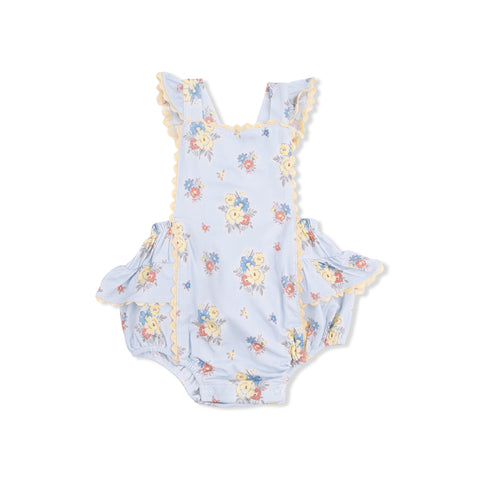 Ric Rac Ruffle Sunsuit - Country Stitch Floral