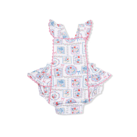 Ric Rac Ruffle Sunsuit - Julep's Floral Patchwork