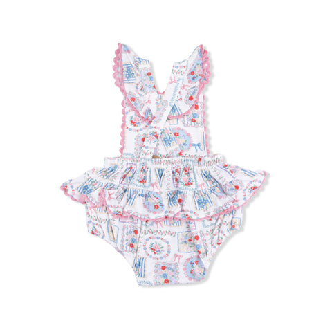 Ric Rac Ruffle Sunsuit - Julep's Floral Patchwork