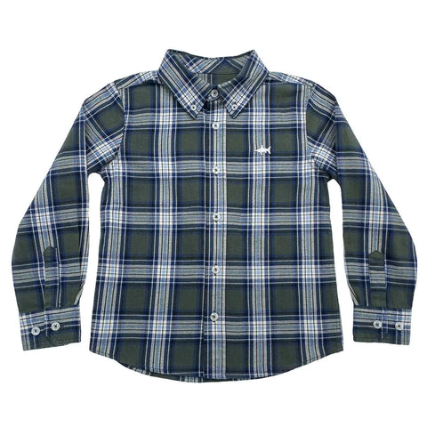 Folly Island Collared Button Up - Flannel Green