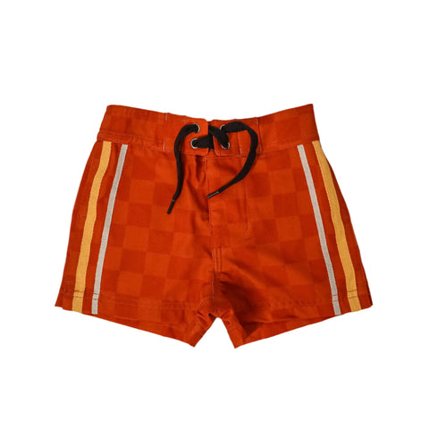 Retro Wave Hybrid Board Shorts (Red/Orange)