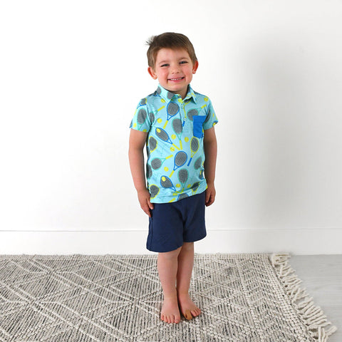 Roger Blue Tennis Polo Bamboo Shirt