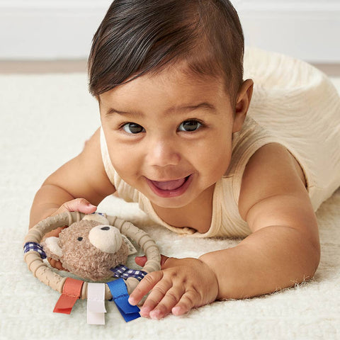 Itzy Ring Pal™ - Teething Ring with Plush Character: Red Tomato