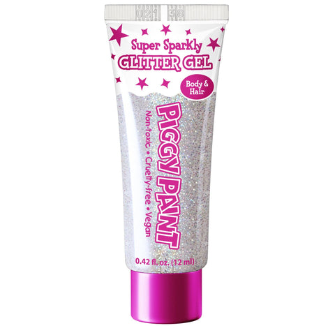Super Sparkly Kids Hair & Body Fine Glitter Gel - White