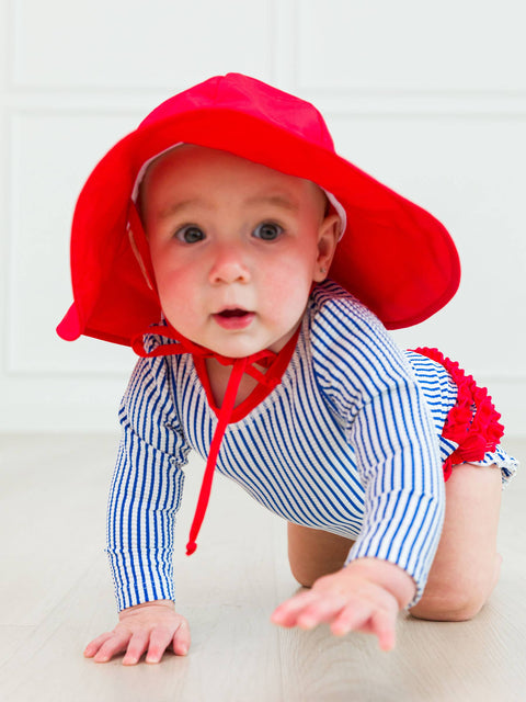 Kids Sun Protective Hat - Vintage Red