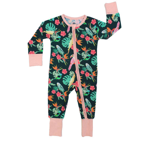 Isla Botánica Tropical Birds Baby Bamboo Convertible Footie