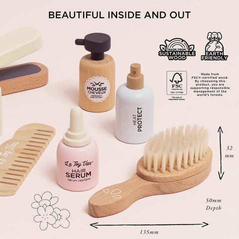 Wooden Hair Care & Straighteners Set