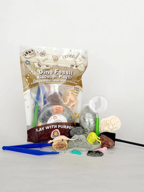 Dinosaur Fossil Dig KidDough Play Kit | Cookies & Cream Scented