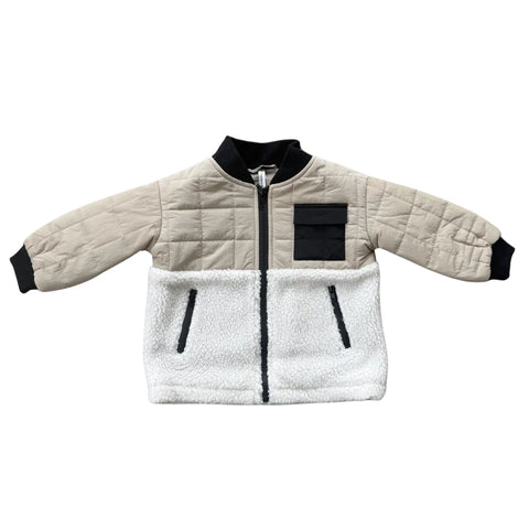 Quilted Sherpa Jacket - Cream