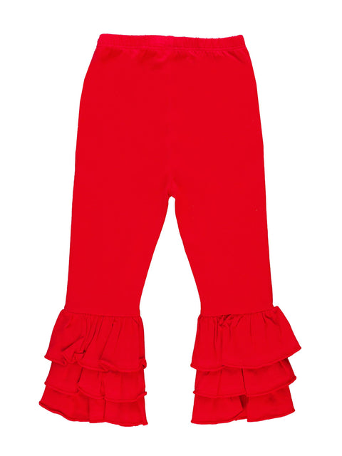 Red Ruffle Flare Pants