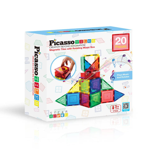 Music Box Magnetic Tile Building Set (20 Pieces)