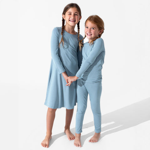 Girls Bamboo Long Sleeve Dress/Night Gown - Oasis