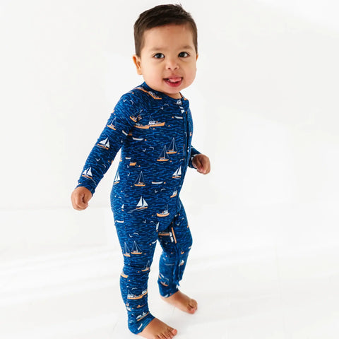 Sailboats Convertible Footies