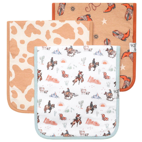 3 Pack Premium Burp Cloths - Boone
