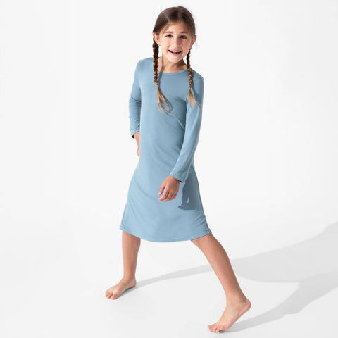 Girls Bamboo Long Sleeve Dress/Night Gown - Oasis
