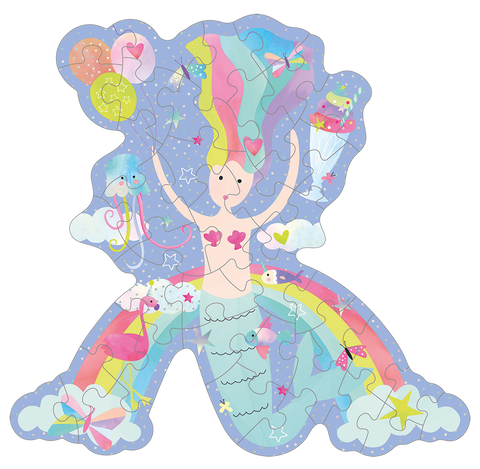 Fantasy 40pc Mermaid Shaped Jigsaw Puzzle