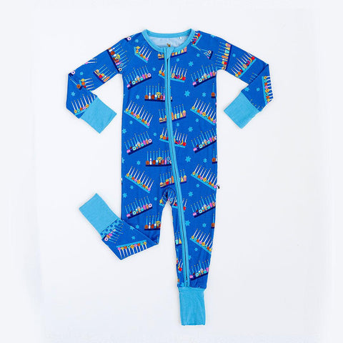 Kiki + Lulu Bamboo Baby Pajamas Hanukkah Menorahs
