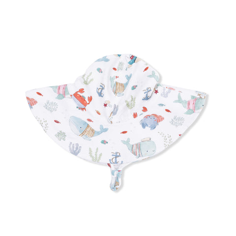 Wide Brim Sun Hat - Sailor Sea Creatures