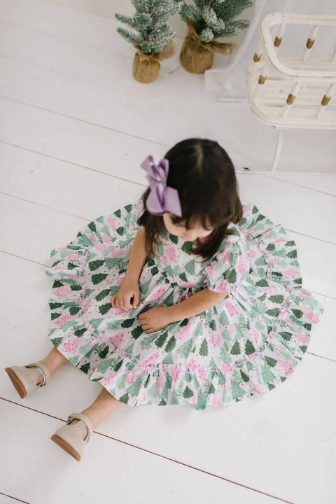 Aura Poplin Dress - Christmas Tree