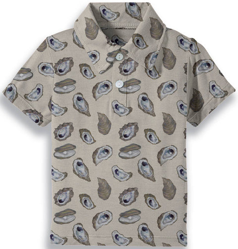 Coastal Oysters Short Sleeve Polo Shirt