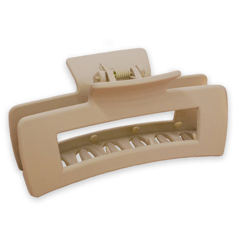 Large Square Matte Hair Claw Clip - Khaki