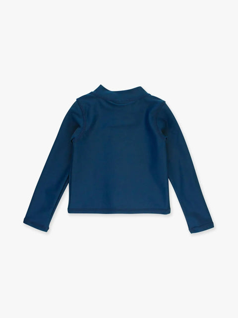 Long Sleeve Full Zip Rash Guard - Navy