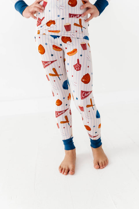Stripes & Strikes Bamboo Pajama Set for Kids