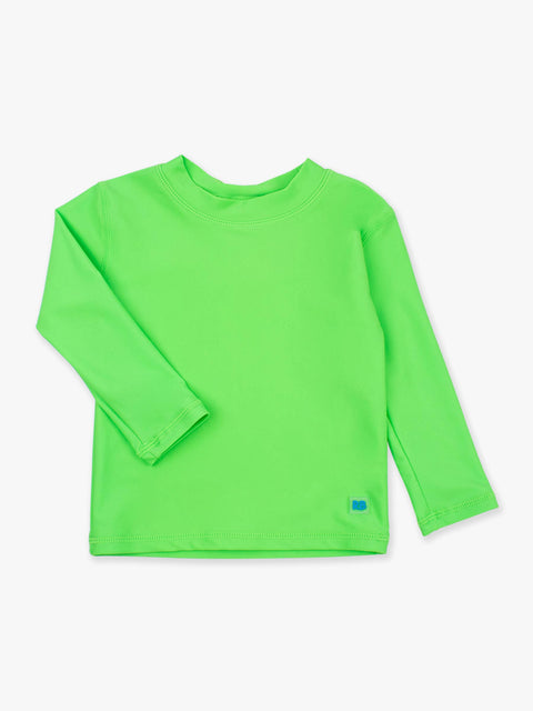 Boys Long Sleeve Rash Guard - Neon Lime
