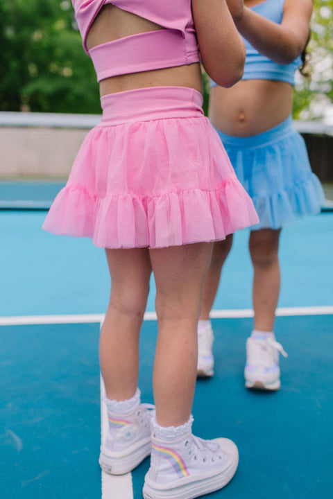 Ashlyn Athletic Skort - Carnation Pink Tulle