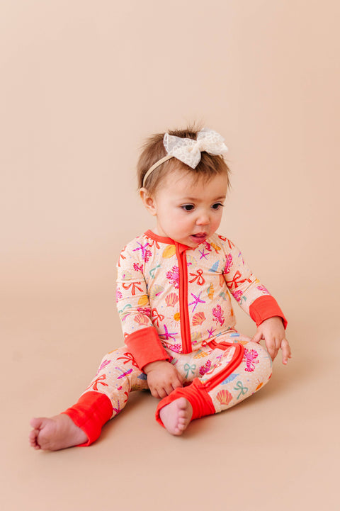 Shell We Go to Bed Pink Convertible Footies