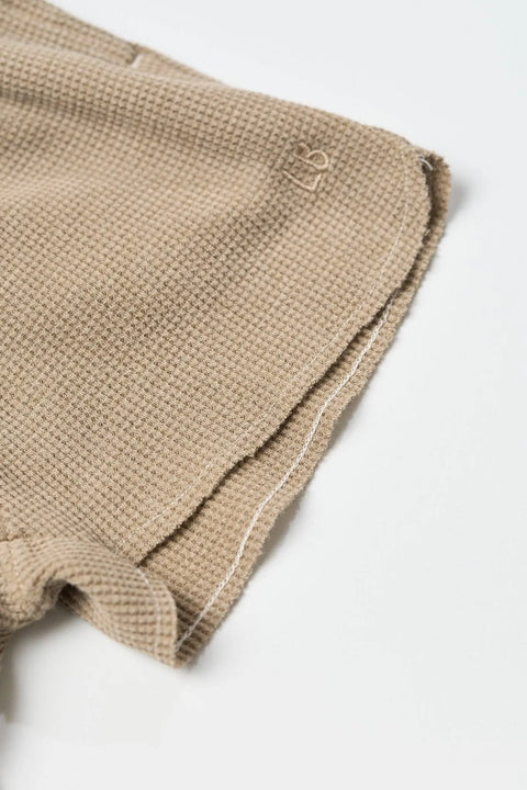 Acid Wash Waffle Short - Mushroom