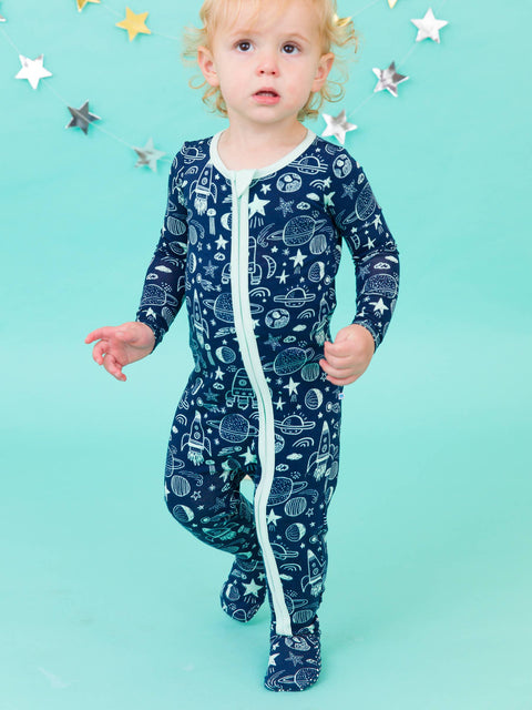 Blast Off Bamboo Footie Pajama