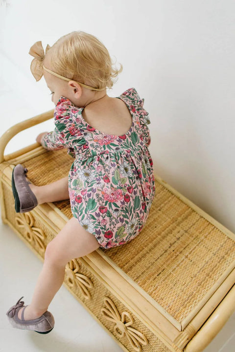 Leah Baby Romper in Meadow Bloom