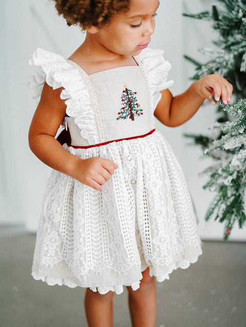 Vintage Tree Girls' Dress & Bloomer Set
