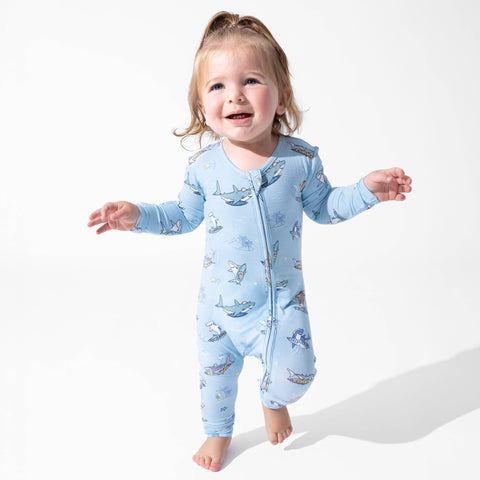 Bamboo Convertible Footie - Shark School