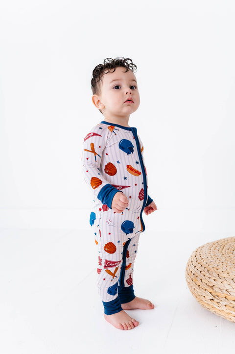 Stripes & Strikes Bamboo Convertible Footie for Babies