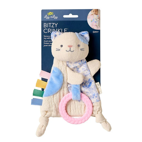 Bitzy Crinkle™ Sensory Toy & Teether - Kitty
