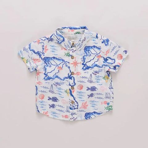 Baby Boys Jack Shirt - Island Map