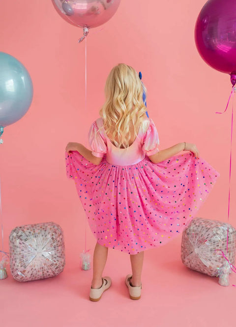 Diana Dress - Pink Confetti Lamé