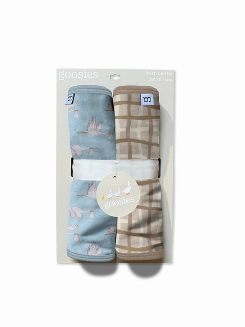Baby Boy Blue Storks Burp Cloths Set