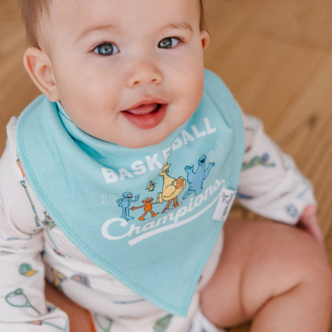 4 Pack Baby Bandana Bibs - Sesame Street Varsity Friends