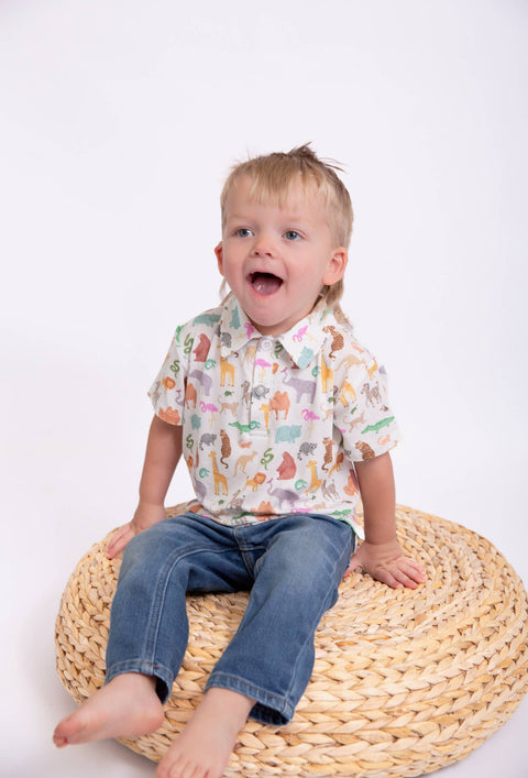 Zoo Crew Bamboo Short Sleeve Polo Shirt for Boys