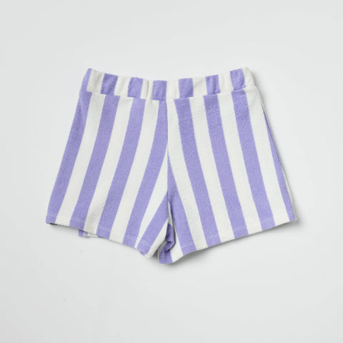 Purple Striped Terry Skort