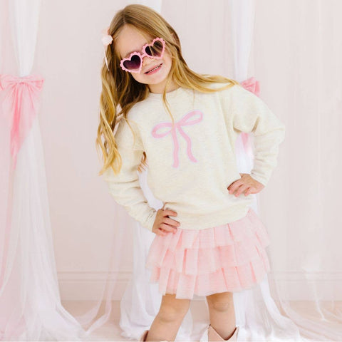 Ballet Bow Tiered Girls Tutu Skirt