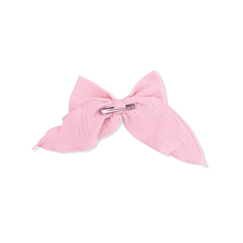 Large Bow - Solid Muslin Poignant Pink