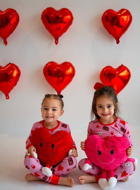 Valentine's Day Love Letters Bamboo Pajama Set for Kids