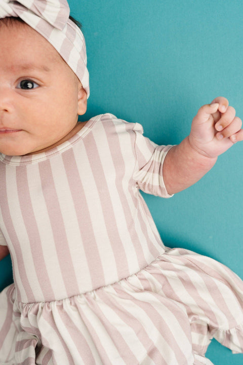 Blush Stripe Bodysuit Bamboo Dress