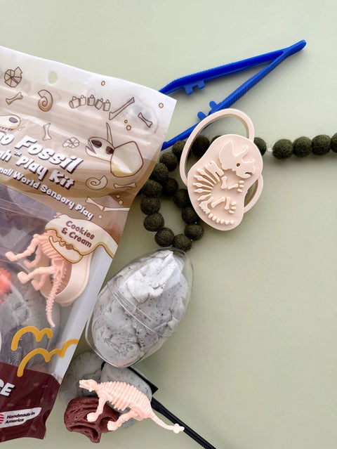 Dinosaur Fossil Dig KidDough Play Kit | Cookies & Cream Scented