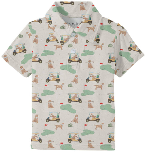 Golf Dog Bamboo Short Sleeve Polo Shirt for Boys