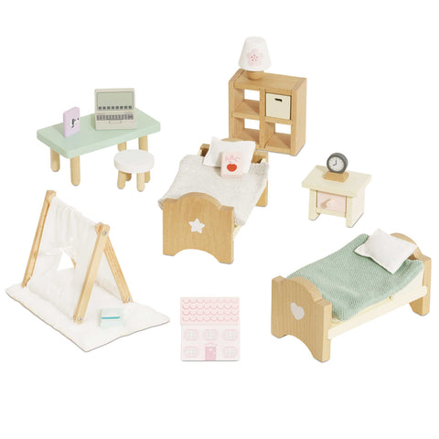 Wooden Dolls House Child's Bedroom Furniture